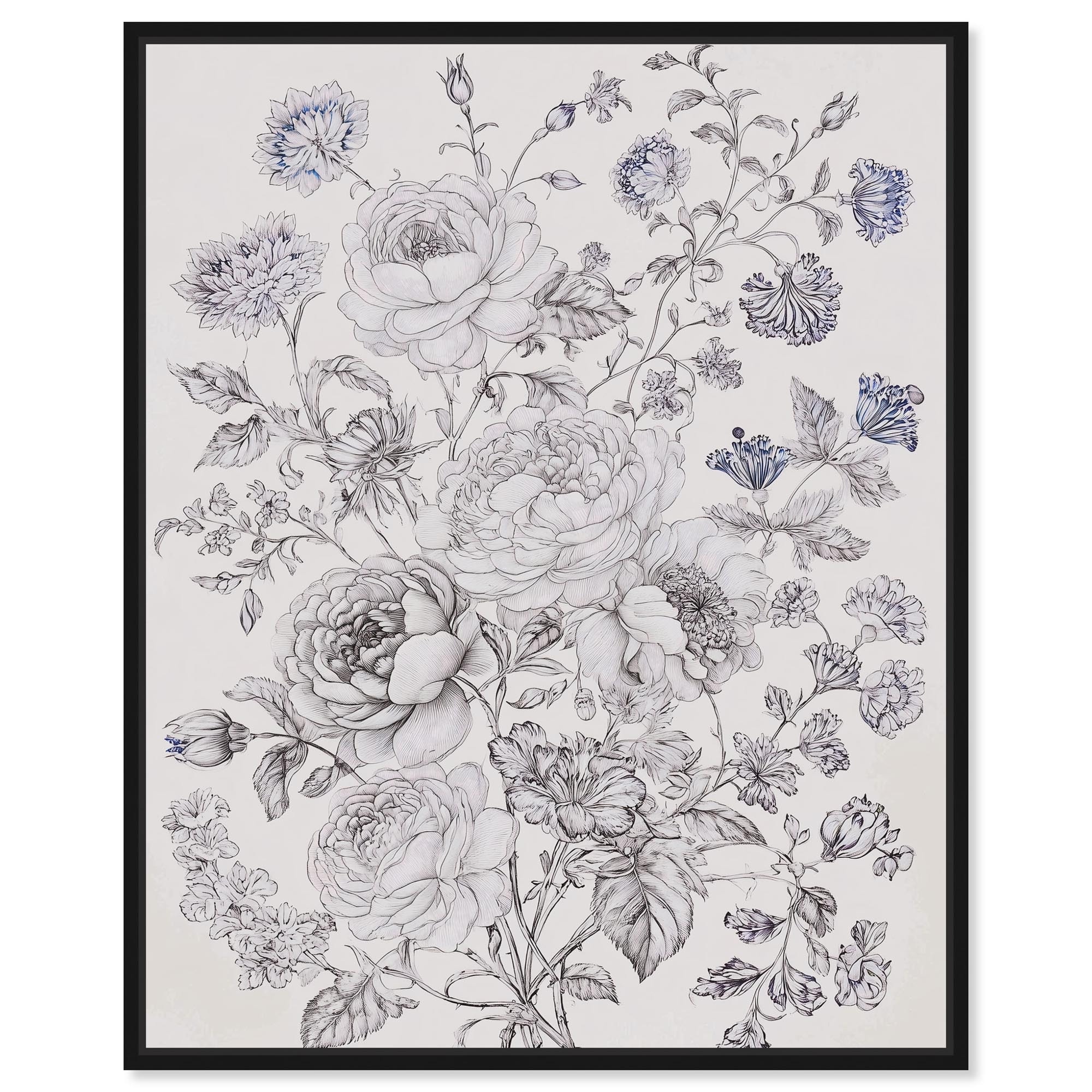 Floral Sketch Fashion Art Framed Canvas Print by Art Remedy