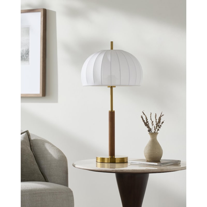 Livabliss Ceduna Rustic Accent Table Lamp - 24"H x 13"W x 13"D - Beige/Gold