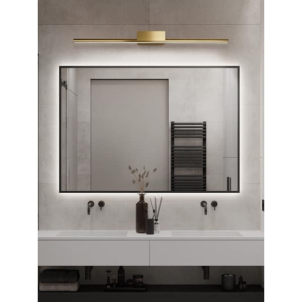 Bathroom Vanity Light Brushed Nickel Square LED Natural White Light