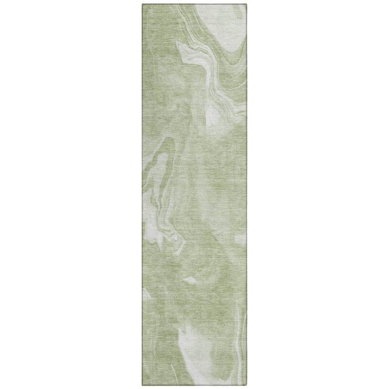 Machine Washable Indoor/ Outdoor Chantille Abstract Motion Rug