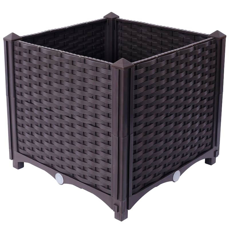Deep Raised Garden Bed Plastic Planter Boxes for Vegetables Flowers Herbs and Succulents,Self-Watering Planter Box Raised Bed