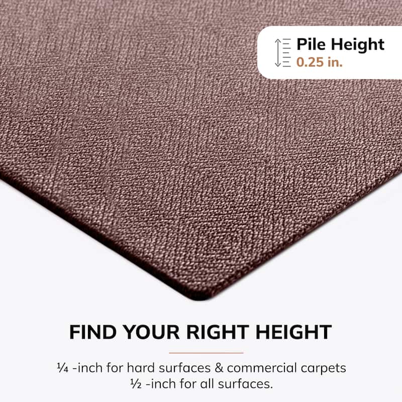 Jani 40"x54" Rug'd Chair Mat-Rug Style Office Chairmat for Carpet & Hard Floors| 0.25" Thick |Non-Slip, Foldable Desk Chair Mat