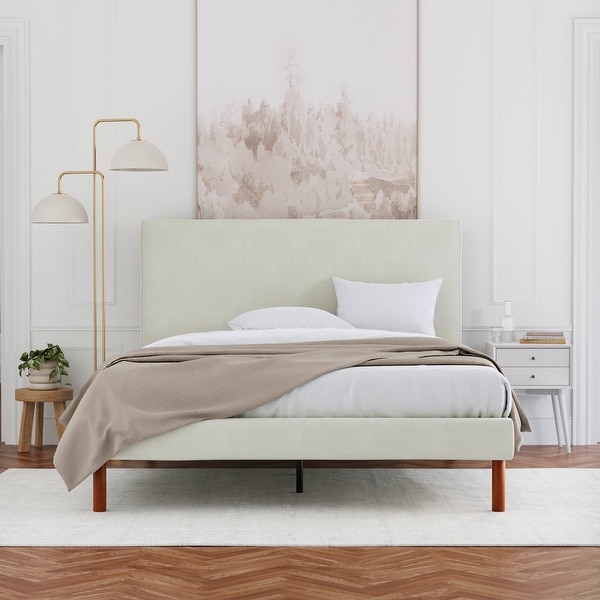 Jules pleated velvet wingback discount bed by inspire q modern