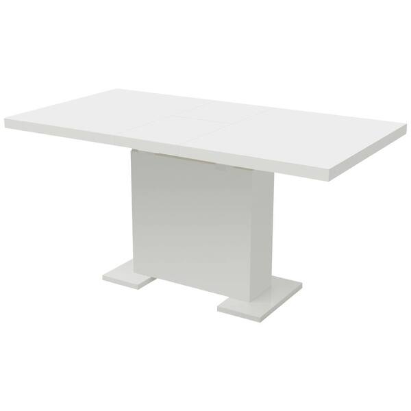 Shop Vidaxl Extendable Dining Table High Gloss White Kitchen