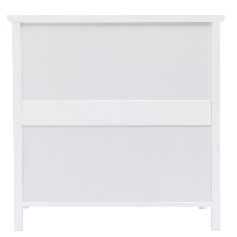 White Pine Wood 2-Door Accent Storage Cabinet - 35.8" H x 35.8" W x 15.55" D