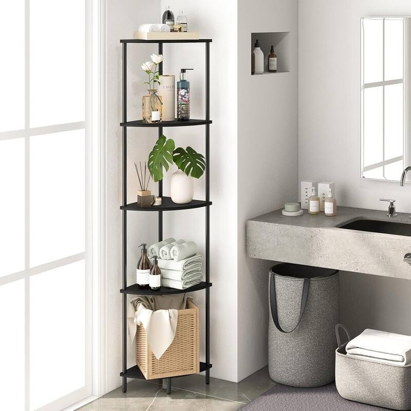 5-Tier Bookshelf, 65" Tall Shelves
