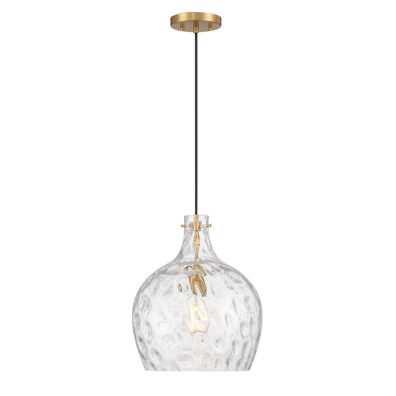 Bellevue SHP75279 13" Wide Pendant with Clear Hammered Glass Shade