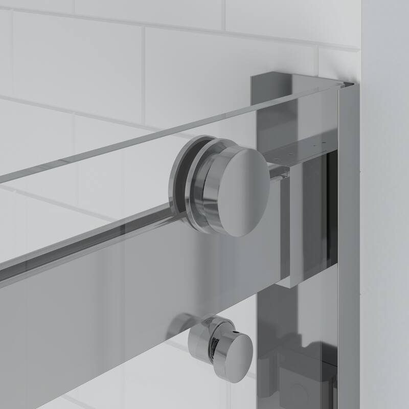 Seawin Verona Light Bypass Frameless Sliding Glass Shower Door 44 - 48 in. W x 76 in. H 1/4 in. (6 mm) Clear Tempered Glass