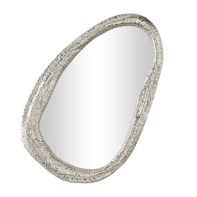 Aluminum Metal Abstract Wall Mirror - Silver or Gold - Roche River Decor