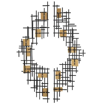 Uttermost Reflection Metal Grid Wall Decors (Set of 2) - 57.5 x 18.75 x 2.38