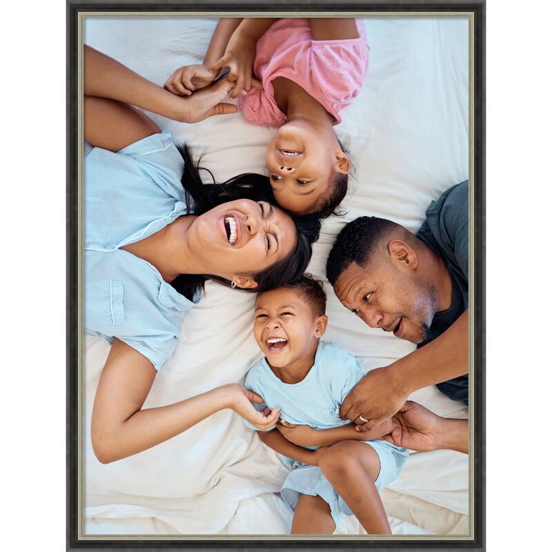 Theo Black Silver Narrow Framed Picture Frame, Photo Frame - 18x24 - Theo Black Silver Narrow