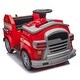 preview thumbnail 3 of 18, 12V Kids Ride On Electric Car.Fire Engine Shape Design with Early education function Red