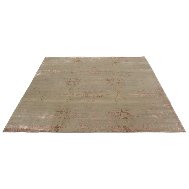 ECARPETGALLERY Hand-knotted Opulence Green Viscose, Wool Rug - 9'10 x 10'0