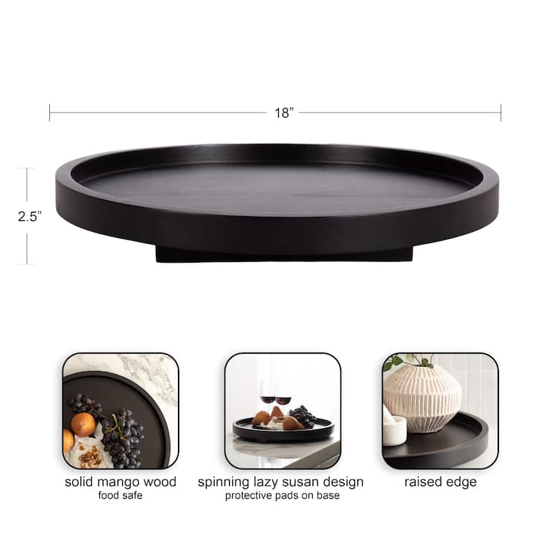 Kate and Laurel Halsey Round Lazy Susan Tray
