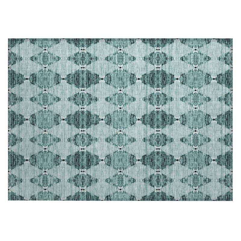 Machine Washable Indoor/ Outdoor Chantille Modern Boho Damask Rug