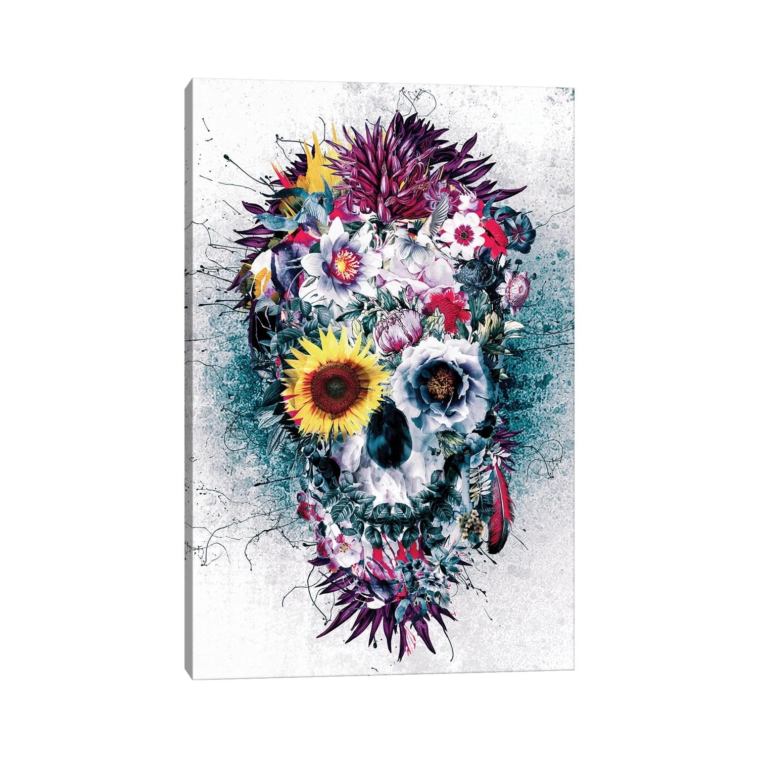 iCanvas "Skull Blue" by Riza Peker Canvas Print