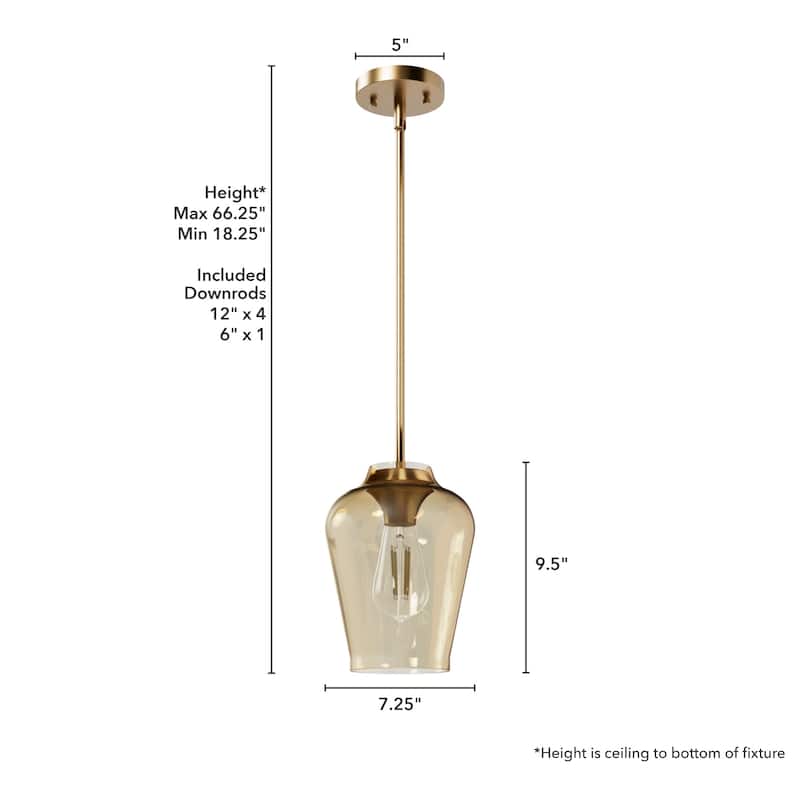 Hunter Vidria 1-Light Mini Pendant - Kitchen Island, Dining Room, Bedroom - Contemporary, Transitional