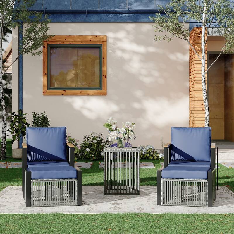 EROMMY Outdoor Patio Furniture Sets - 5/6/7 Piece All-Weather Conversation Sets withTable & Ottoman, Sectional Sofa & Chairs.