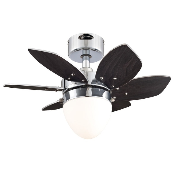 Westinghouse 7864400 Origami 24" 6 Blade Hanging Indoor Ceiling Fan w/ Reversible Motor, Blades, Light Kit, & Down Rod Included