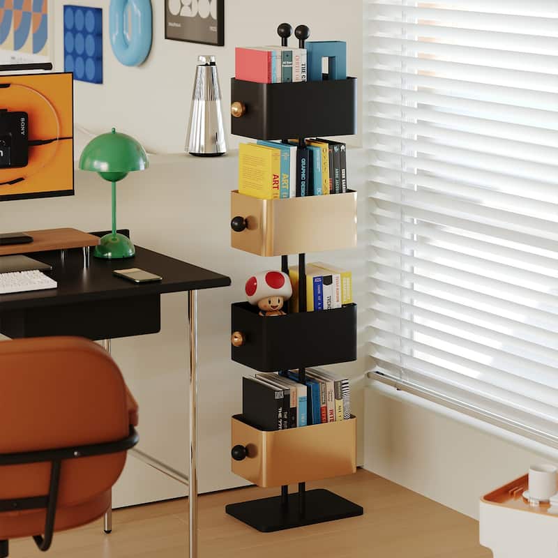 Box Bookshelf Bedside Shelf Side Table Placement Shelf Home Corner Placement Shelf Simple Colored Bedroom Iron Magazine Rack