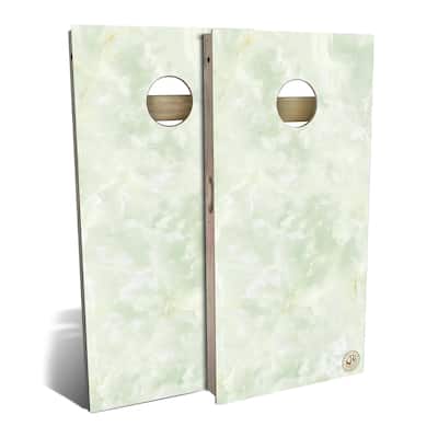 Green Marble Outdoor Cornhole Board Set