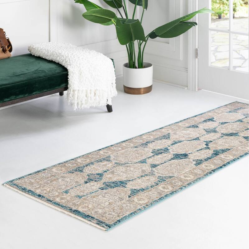 Traditional Nixa Collection Area Rug - 2'x5'11" - Blue