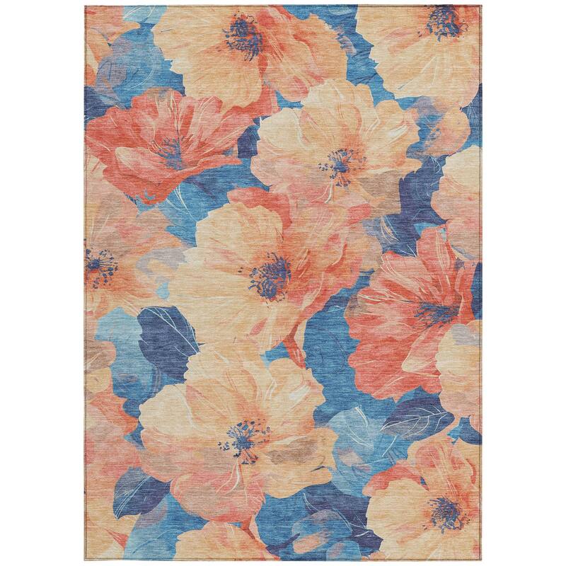 HomeRoots Floral Transitional Rectangle Outdoor Rug