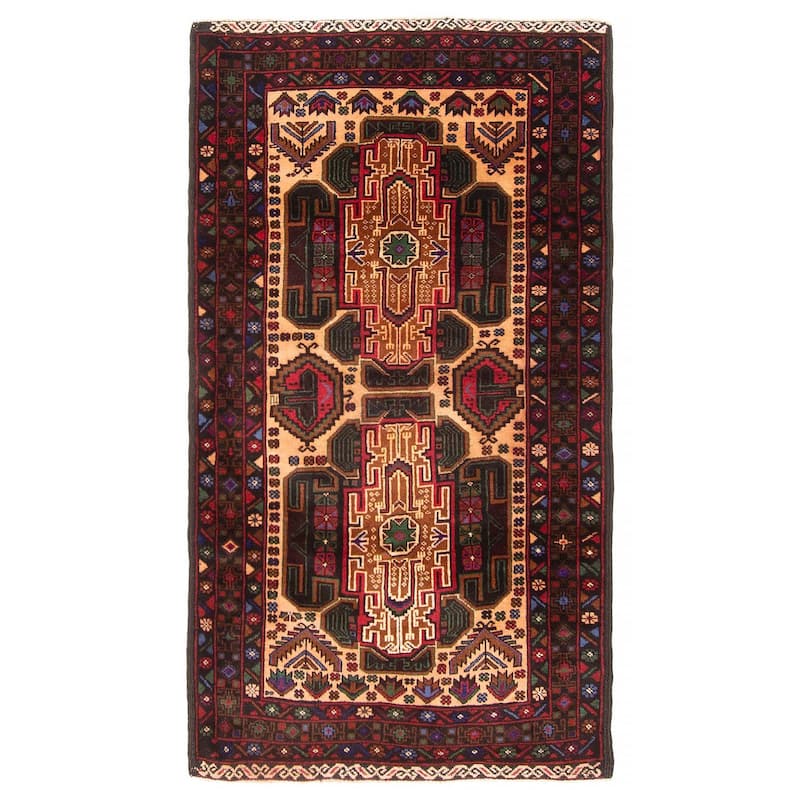 Teimani Brown Rug 2'8" x 4'9" - 2'8 x 4'9 - Brown - 2'8 x 4'9