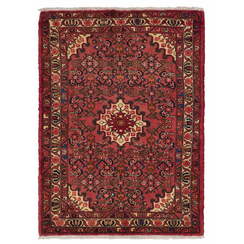 ECARPETGALLERY Hand-knotted Andelz Red Wool Rug - 3'6 x 4'10