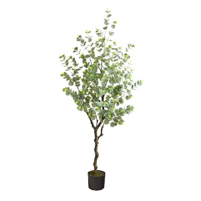 4.5' Eucalyptus Artificial Tree - 6"