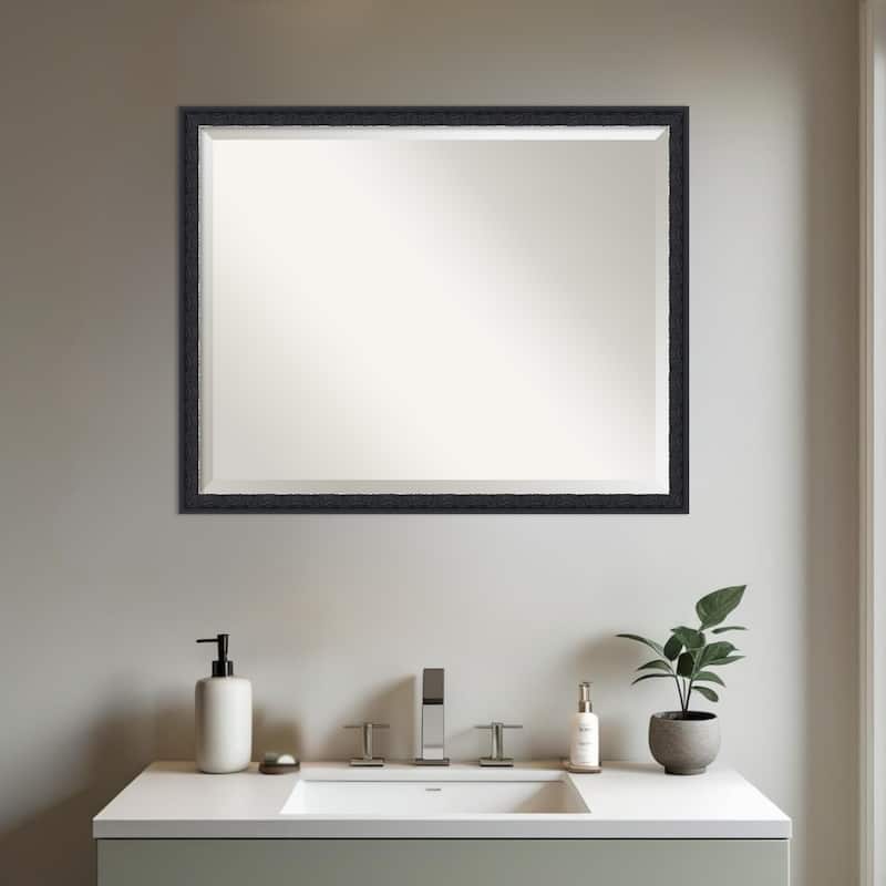 Bethany Beveled Wood Framed Bathroom Vanity Wall Mirror