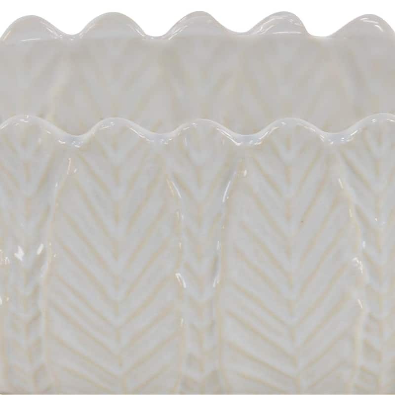 Ceramic Indoor Outdoor Planter - Set of 3 White - Roche River Decor