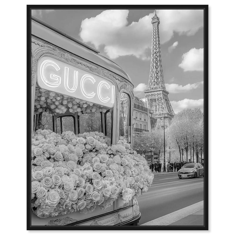 Dreamy Fashion Bus Noir Canvas by Art Remedy - 20" x 24" - Black
