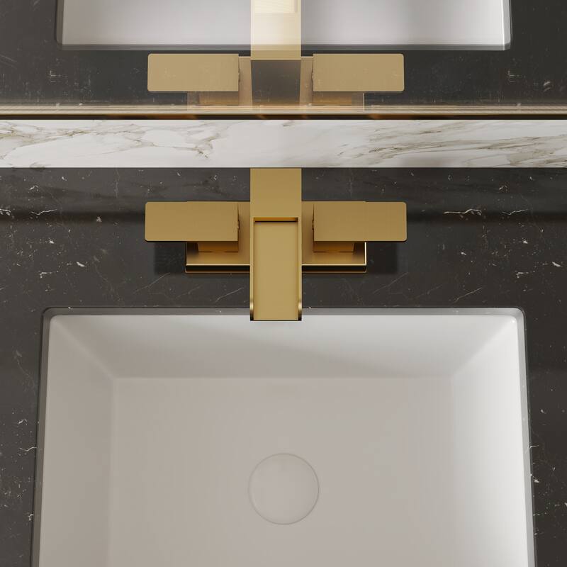 Centerset Bathroom Faucet 2-Handle, 4 Inch Bathroom Sink Faucet with Drain Assembly