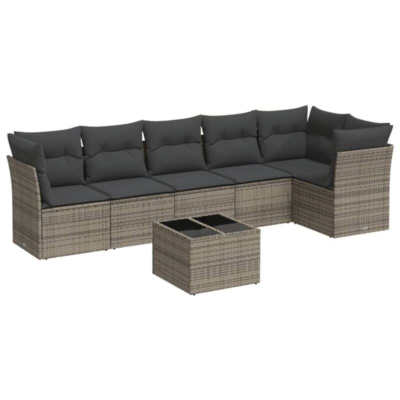vidaXL Garden Sofa Set Grey, Dark grey - 24.4 x 24.4 x 27.2