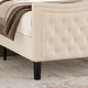 preview thumbnail 10 of 10, King Size Upholstered Platform Bed with Velvet Headboard and Lift-Up Storage, Sturdy Pine