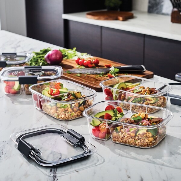 Rubbermaid Brilliance Meal Prep Containers Set, 2-Compartment Food
