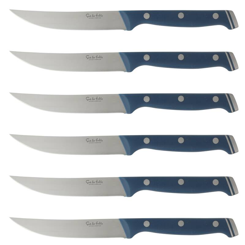 Sur La Table Kitchen Essentials 14 Piece Cutlery Set, German Steel Forged Knives, Beech Wood Block