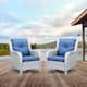 Option Light Gray Wicker / Blue Cusion