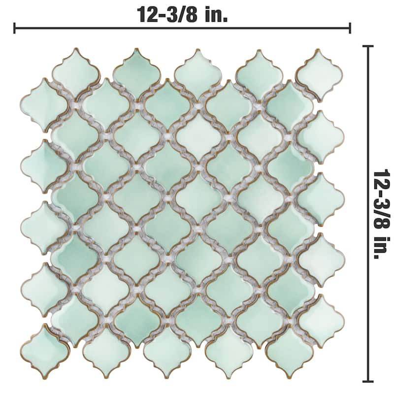 Merola Tile Hudson Tangier Mint Green 12-3/8" x 12-3/8" Porcelain Floor and Wall Tile