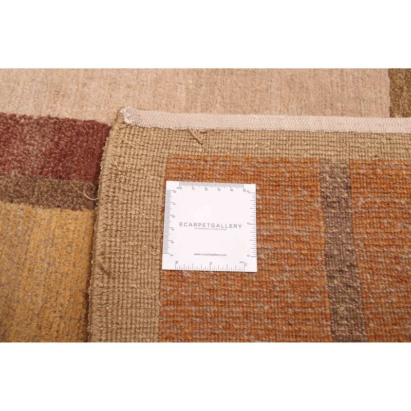 ECARPETGALLERY Hand-knotted Opulence Brown, Khaki Silk, Wool Rug - 6'0 x 8'9