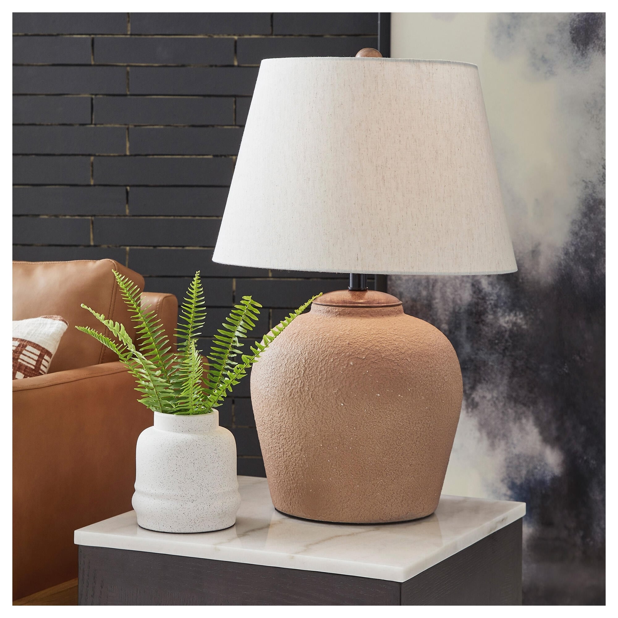 Signature Design by Ashley Scantor Brown Table Lamp - 17.13"W x 17.13"D x 25.38"H