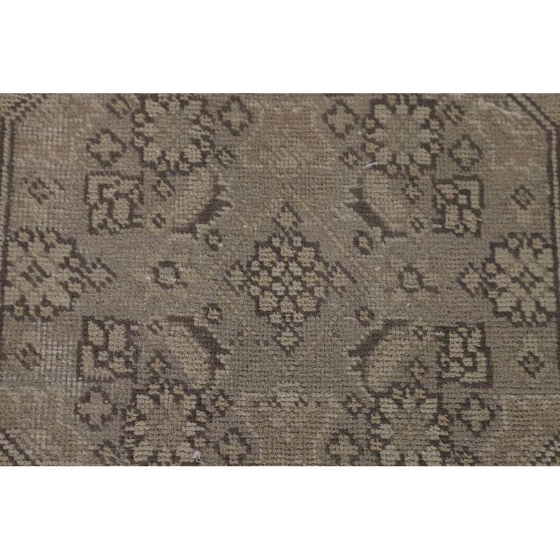 Geometric Tabriz Persian Vintage Area Rug Hand-Knotted Wool Carpet - 7'6"x 11'7"