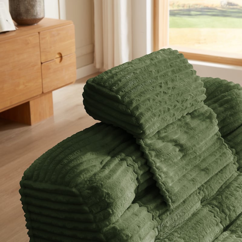 Oversize Swivel Chair Glider Chair with Switchable Head Pillow and Waist Pillow, Soft Plush Lounge Chair Accent Chair