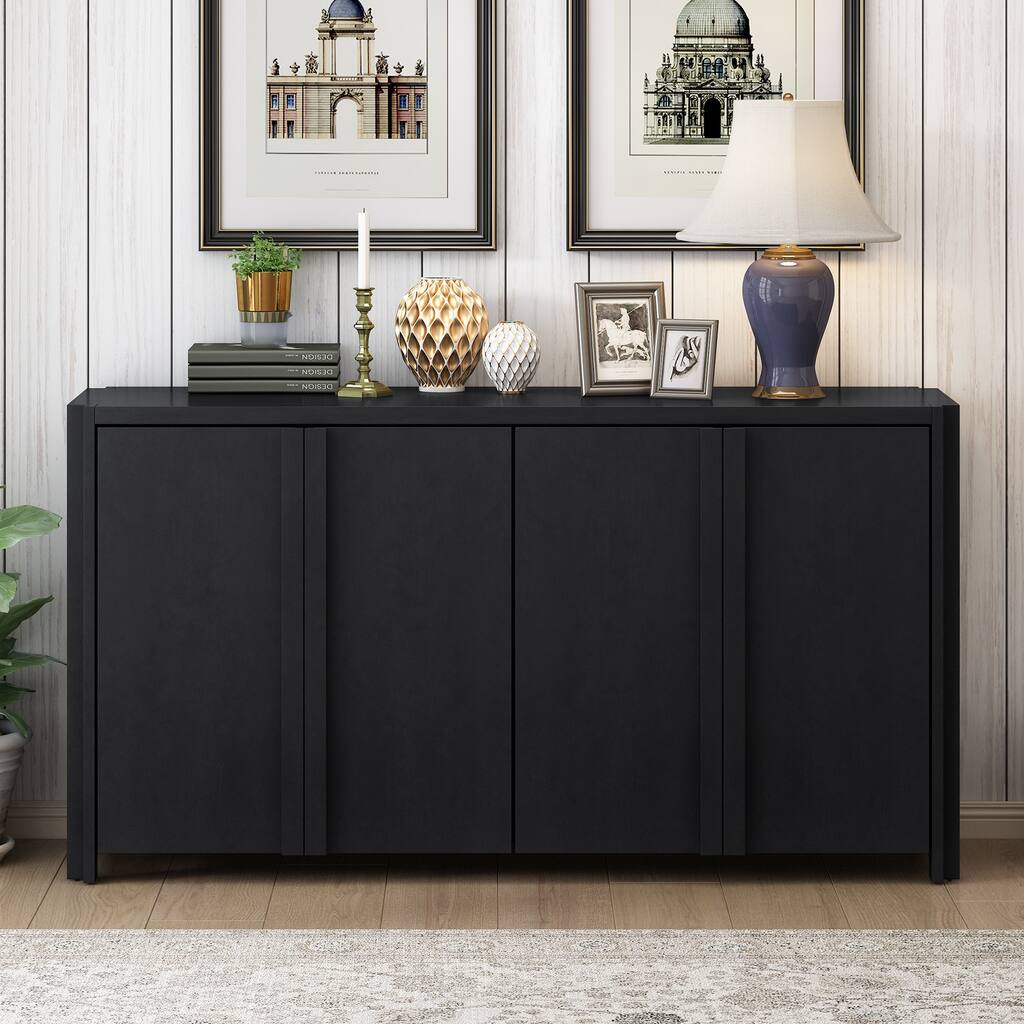 Modern Acacia Wood Storage Cabinet - Ideal for Living Rooms and Entrances