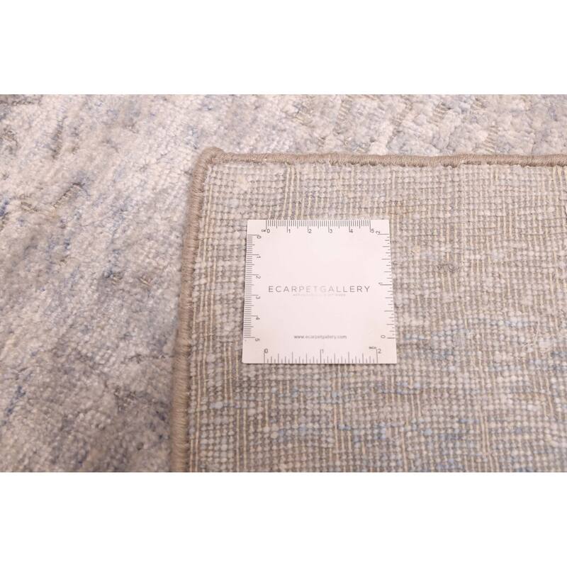 ECARPETGALLERY Hand-knotted Legacy Light Denim Blue Silk, Wool Rug - 4'0 x 10'3