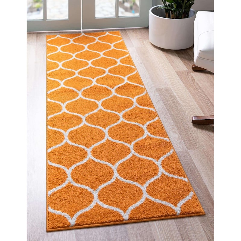 Contemporary Rosilan Collection Area Rug - 2'x13' - Orange