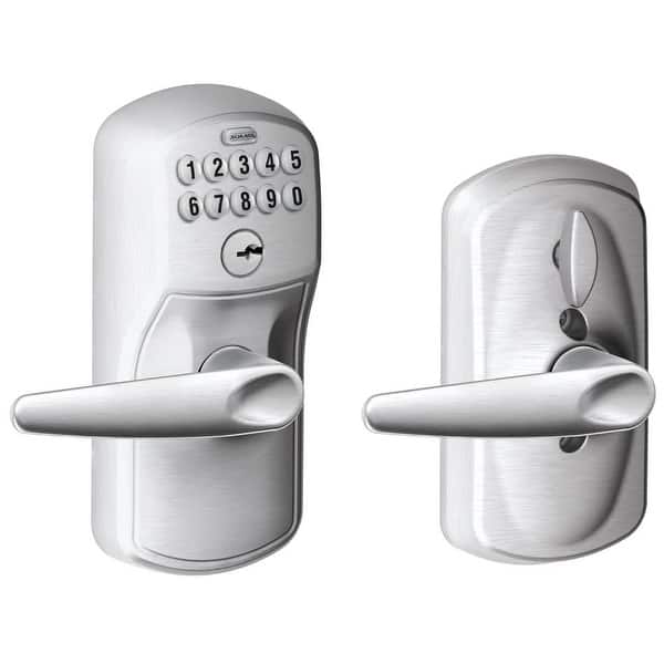 Shop Schlage Fe595 Ply Jaz Plymouth Keypad Entry With Flex Lock Door Lever Satin Chrome Overstock 16081528