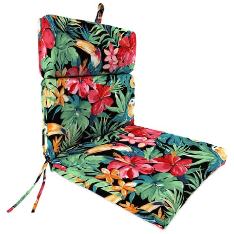 21" x 43" French Edge Outdoor Chair Cushion with Ties and Hanger Loop - 43'' L x 21'' W x 3.5'' H