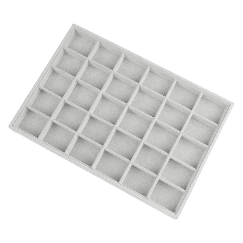Velvet Jewelry Organizer Trays with Removable Dividers for Drawers, Jewelry Organizer Drawer Container Storage